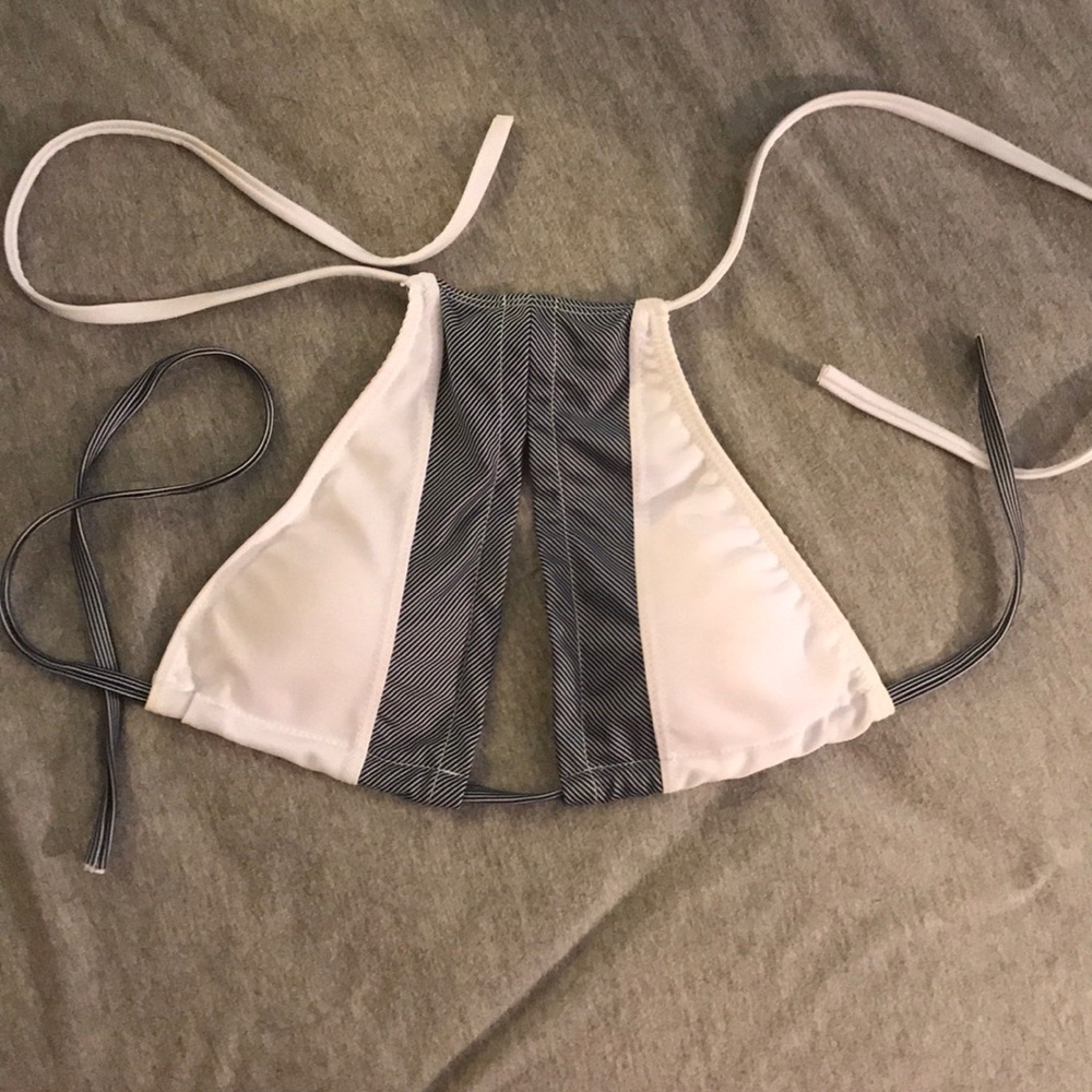 White and black swim top
